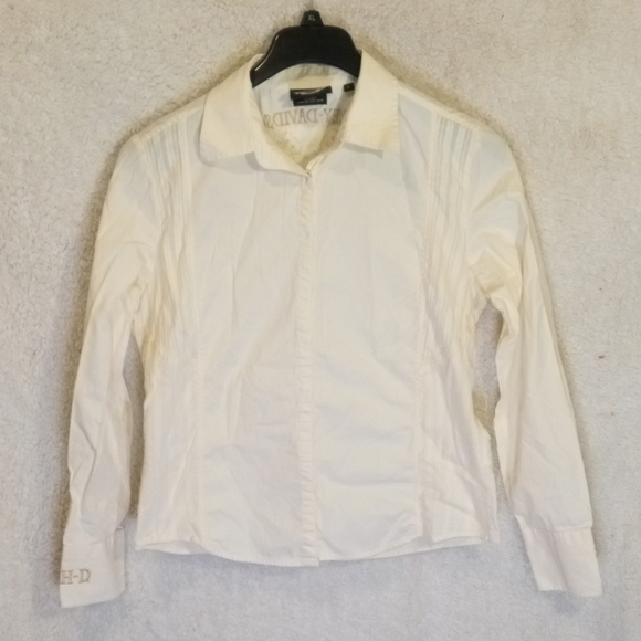 Harley Davidson white button up shirt size large - Picture 1 of 5